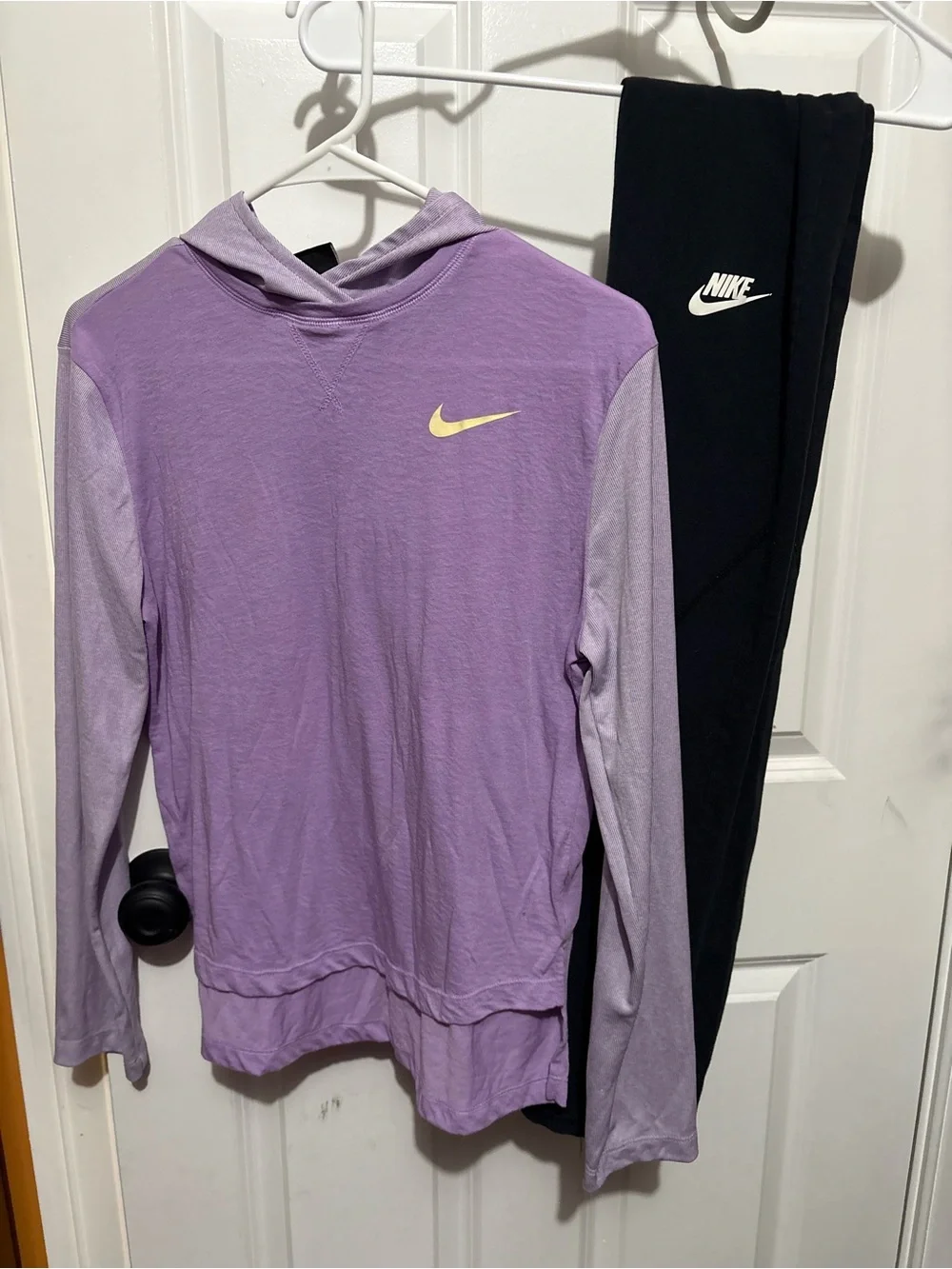 Nike Lavender Hooded Long-Sleeve Top and Nike Yoga Pants